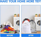 Berlune 30 Pack 24 x 36 Inches Large Mesh Bags for Laundry, Wash bags, Sturdy Mesh Material Closed with Drawstring, Factory, University, Dormitory, Travel and Apartment Dweller (Black, White)