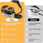 Steam Cleaner, 3-Level Adjustable Handle, 15s Heat-Up, 1.69 Quarts Tank, Portable Steamer for Cleaning with 10 Accessories, Steam Cleaner for Home for Dirt (Yellow)