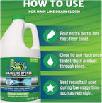 Green Gobbler Ultimate Main Drain Opener | Drain cleaner Hair Clog Remover | Works On Main Lines, Sinks, Tubs, Toilets, Showers, Kitchen Sinks | 64 fl. oz.