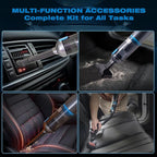 HAUSMEISTER Airflex One Cordless Car Vacuum 16000Pa, 4-in-1 Handheld Vacuum with Air Duster & Inflator, Portable Mini Vac for Car Detailing, Pet Hair, Keyboard Cleaning (Gray)