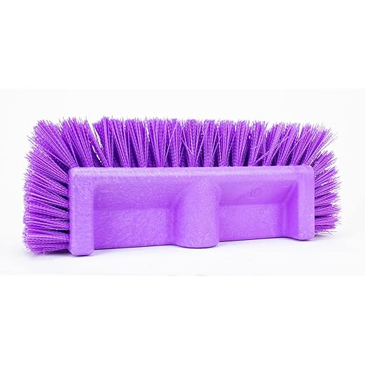 SPARTA Multi-Level Tile Scrub Brush 12" Wide Brush Head, Heavy-Duty Tile Cleaning Brush with End Bristles for Commercial Tiles, Tubs and Floor, Plastic, 12 Inches, Purple, (Pack of 12)