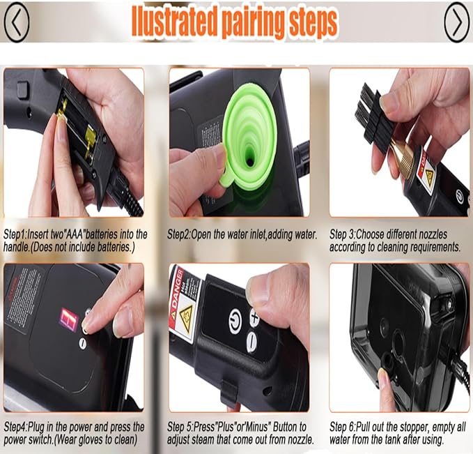 Handheld Steam Cleaner with Handle Button Control, 2500W High Pressure Steamer for Cleaning Car, 15 in 1 Multi-Purpose Portable Steam Cleaner for Home Car Upholstery Cleaning Tools