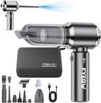Car Vacuum Portable Cordless 20000PA High Power Mini Vacuum Cleaner 4-in-1 Compressed Air Duster & Air Blower & Pump Hand Held Vacuum with Brushless Motor for Car, Home, Office,Camping ((silver gray))