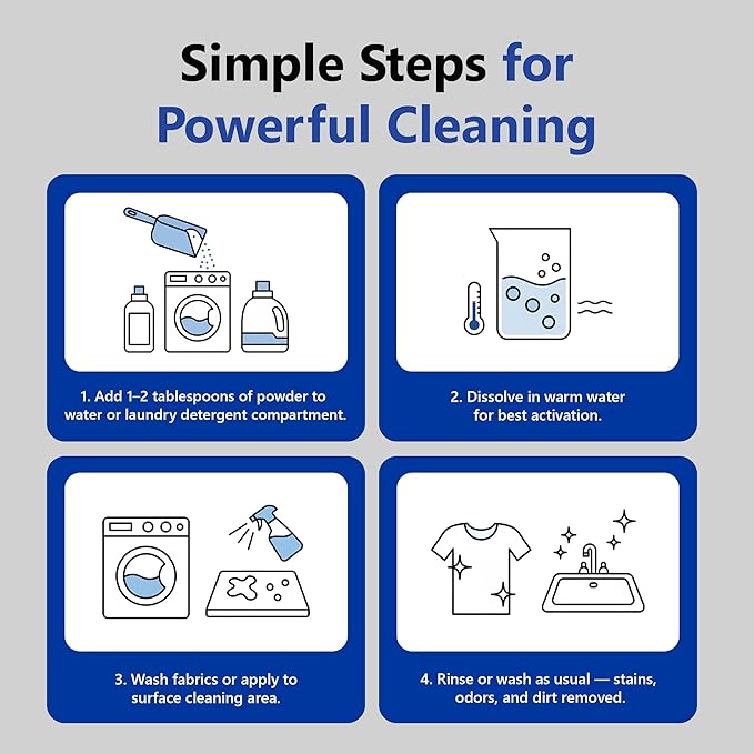 Sodium Percarbonate Powder 10 lbs – Oxygen Bleach, Laundry Booster & Stain Remover – 99.9% Pure Fabric Brightener & Home Cleaning Powder – Multi-Surface Cleaner
