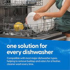 Dishwasher Cleaner & Deodorizer Tablets, Fights Grime, Grease, Limescale, Residue & Odor, Heavy Duty Cleaning Descaler Pods, Septic Safe, 24 Fresh Apple Scented Tablets, 1-Year Supply, by M3