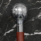 Deluxe Walking Sticks | Rosewood Crafted Cane with Solid Brass Chrome Decorative Bars | Nagina International