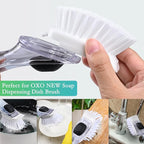 New Brush Refills for OXO New Soap Dispensing Dish Brush - 4 Pack Dish Brush Cleaning Soap Dispensing Head Replacement for Scrubber