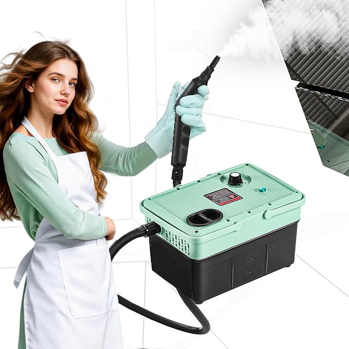 2500W Steam Cleaner - Adjustable 6-Level Steam Control, 15s Fast Heat, 1.6QT Water Tank, Portable High-Pressure Steamer for Home, Car, Grout