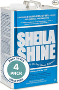 Sheila Shine 4 Gal Stainless Steel Cleaner & Polish | 4 x 1 Gal Cans per Carton | Residue & Streak Free | Made in USA