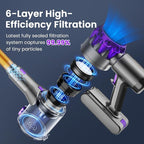 UML0 S3P Cordless Vacuum Cleaner, 45kPa Powerful Suction Vacuum Cleaners for Home, 55-Min Runtime Rechargeable Stick Vacuum, Self-Standing, for Pet Hair Carpet Hard Floor, LED Display