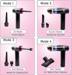 Handheld Car Vacuum Portable Cordless Cleaner, Dual Suction 7.5K & 12k Pa, Mini, Handheld, Small, Powerful, Portable | Blower, Inflator, Deflator & Dustbuster | for Car, Home, Kitchen & Office| Black