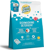 Lemi Shine Natural Dishwasher Detergent Pods + Dishwasher Cleaner 1 ct | All-In-One Powder & Gel Pods with Powerful Citric Acid | Eco Friendly Dish Wash Cleaning Supplies - 65 Count