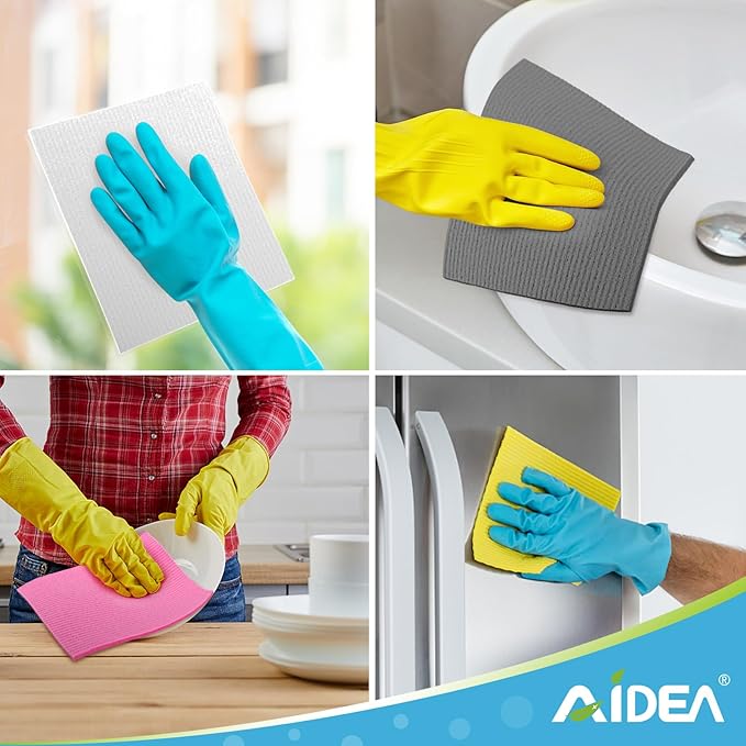 AIDEA Swedish Dishcloths for Kitchen-20PK, Absorbent Sponge Dish Cloth, Dishcloths for Washing Dishes, Reusable Paper Towels Dish Cloths, Swedish Towels for Home, Kitchen, Glass, 7" x 6"