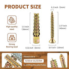 65 Packs Heavy Duty Hollow Wall Anchors with Screws, Loose Hinge and Stripped Hole Repair Kits (8x38mm)