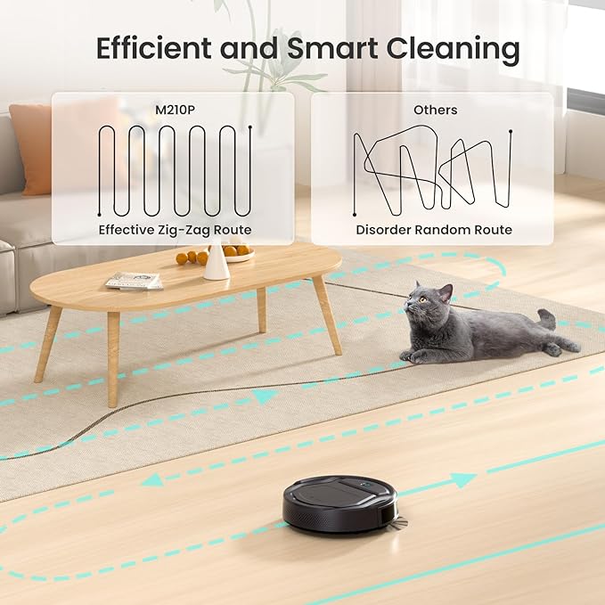 Lefant M210P Robot Vacuum, Powerful Suction, Quiet, Ultra-Slim, 120 Mins Runtime, Self-Charging Robotic Vacuum Cleaner, WiFi/App/Alexa Control, Ideal for Pet Hair & Hard Floors
