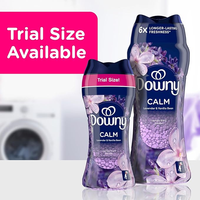 Downy Infusions In-Wash Laundry Scent Booster Beads, CALM, Soothing Lavender and Vanilla Bean, 12.2 oz (Pack of 2)