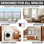 Wall Mounted Laundry Drying Rack, Retractable Clothes Drying Rack, 6 Rods Towel Drying Rack with Wall Template for Installation, Magnetic Dryer Ball Holder with Dryer Balls, White