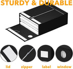 SpaceAid 9 Pack Bed Sheet Organizers and Storage, Foldable Sheet Organizer with Window for Linen Closet, Set Folder Keeper for Queen & King Size Bedding Storage (Black)