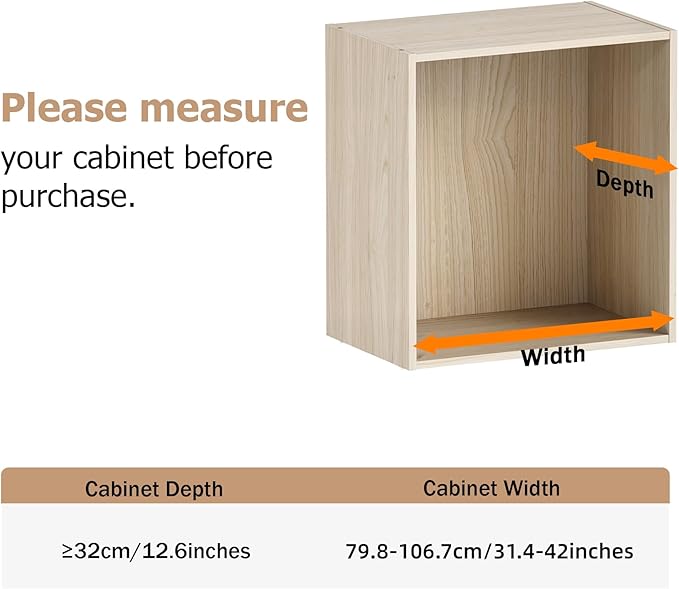 VanlonPro Expandable Closet Shelf Wall-Mounted Metal Storage Rack Adjustable Closet Rod DIY Divider Separator Space Saving for Cabinet Wardrobe Cupboard Kitchen Pantry Cupboard, 31.4-42 Inches