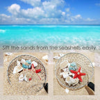 QMARK Sand Sifter Set with Travel Bag, Telescopic Beach Shell Scoop, 15-30 Inch Adjustable Shovels, 2 Pack