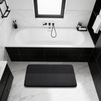 Yimobra Large Bath Mat 36"x24", Super Soft Quick Dry Memory Foam Bathroom Rug, Water Absorbent, Non Slip Backing Machine Washable for Tub Shower, Thick Comfort Support, Black