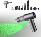 Upgrade 4in1 Greenlight Dust Detection Technology Cordless Car Vacuum Cleaner, High Power 15000PA Handheld Vacuum Portable with LED Display, Multi-Nozzles for Car, Home,Office,Camping