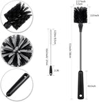 4 Pack Water Bottle Brushes with Straw Cleaner, Stainless Steel Handle Baby Bottle Brush Cleaner, Kitchen Scrub Cleaning Brushes for Cup, Wine Glasses, Coffee Mugs, Tumblers, Wine Decanters, Black