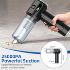 Sycoodeal Handheld Car Vacuum Cleaner, 25000PA Strong Cyclonic Suction Portable Mini Vacuum Cordless with Digital Display Lightweight Handheld for Pet Hair, Car, Home, Office, Kitchen(Silver)