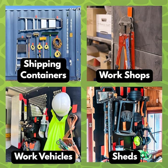 GATOR MAGNETICS MIDI 2.5 & 4" Open Hooks, 25 lb Heavy Duty Magnetic Hooks for Steel Surfaces, Patented Easy-Release, Non-Slip Grip – Storage & Organization, Garage, Shed, Home, Cleaning Tools -6 Pack