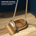 Broom and Dustpan Set, Broom and Dustpan Combo Set, Long Handle Broom with Dustpan Combo Set, Stand Up Broom and Dustpan for Home, Heavy Duty Broom for Kitchen Offices, LKSX585SIHM53TRUDTX