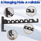 Wall Mounted Clothes Drying Rack, Wall Clothes Hanger Foldable, Laundry Hanger Hook for Bathroom, Wall Clothes Rack Indoor, Perfect for Small Spaces, Matte Black