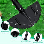 Half Moon Manual Lawn Edger - 36 Inch Long Handle- Heavy Duty Manual Edging Tool for Driveway, Sidewalk, Flower Bed, Landscaping Black