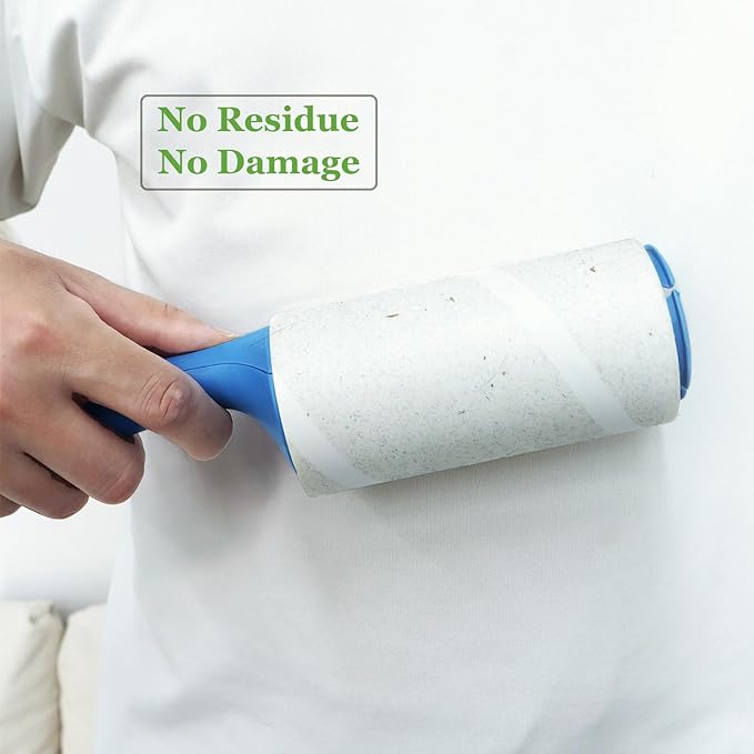 4.6 inch Lint Roller Refills Compatible with Evercare Giant Lint Rollers and T Handle Pet Hair Roller Extreme Stick 90 Sheets Each Refill Roll (Pack of 6, 540 Sheets Total)