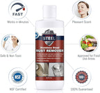 CLEAN MY STEEL Stainless Steel Rust Stain Remover & Cleaner Kit, NSF Safe for Food Areas. Includes Cleaner for Commercial Equipment, Appliances, Gloves & Sponge (8.5 oz)