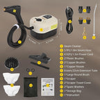 Dyna-Living Steam Cleaner 1500W Handheld Steamer for Cleaning Portable Car Steamer Cleaner, 221℉ High-Temp Steamer Cleaner for Home, Intelligent Touch Panel & Spray Gun Control