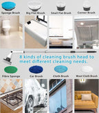 MGLSDeet Electric Spin Scrubber with 8 Replaceable Brush Heads Rechargeable Cleaning Brush, Cordless Power Scrubber, Electric Scrubber for Cleaning Bathroom, Bathtub, Tile