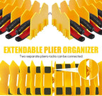 2 Pack Pliers Organizer Storage Rack, Plier Organizer for Toolbox Pliers Wrench Screwdriver, 20 Slots Tool Boxes Drawer Storage for Cutters Tools with Non-Slip Rubber Base,Yellow