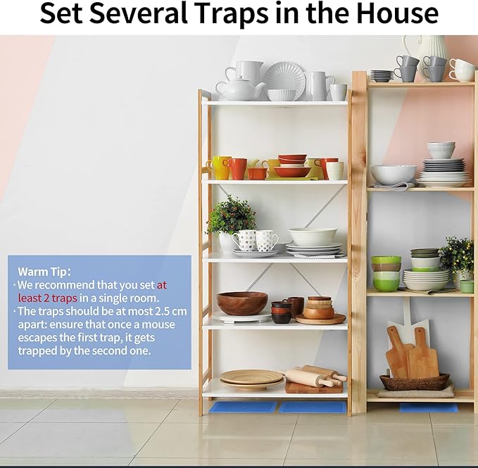 LULUCATCH Super Glue Traps 24 Pack for Mice & Snakes, Larger, Heavier Sticky Traps with Non-Toxic Glue. Sticky Mouse Traps Indoor, Easy to Set, Pet Safe Pest Control