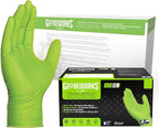 GLOVEWORKS HD Green Gloves, 8 Mil Nitrile Disposable Heavy Duty Raised Diamond Grip Mechanic Glove, Bulk Purchasing Options