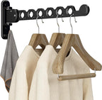 Danpoo Clothes Drying Rack Foldable Wall Mounted Laundry Drying Rack Clothing Coat Hanger Clothes Dryer Black