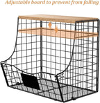 4 Pack Fruit Basket for Kitchen with Lid, Counter&Wall Mounted Hanging Fruit Basket, Potato and Onion Storage, Metal Wire Fruit and Vegetable Storage, Snack Organizer 11.81 * 8.66 * 10.63in