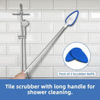 Qaestfy Pack of 2 Scrubber Pad Refill Compatible with QAE008 Shower Bathtub Tub and Tile Scrubber Cleaning Brush with Long Handle Model QAE009
