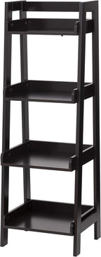 UTEX 4-Tier Ladder Shelf, Bathroom Shelf Freestanding, 4-Shelf Spacesaver Open Wood Shelving Unit, Ladder Shelf (Espresso)
