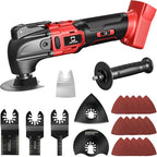 Cordless Oscillating Tool Compatible with Milwaukee 18V Battery, 21000 OPM Max Brushless-Motor Tool with Auxiliary Handle, Oscillating Multi-Tool for Scraping, Sanding,Cutting Wood(Tool only)