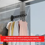 Laundry Drying Rack Wall Mounted Clothes Drying Rack Clothes Hanger Coat Hanger Garment Hooks Metal Clothes Hooks Black