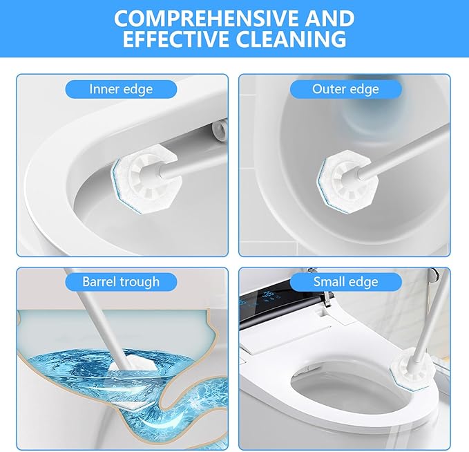 50 Count Disposable Toilet Brush Refills for Clorox Toilet Wand Refills, Compatible with Clorox Wand Refills for Toilet and Bathroom Cleaning