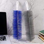 4 Pcs Cobweb Duster, Bendable Fan Cleaner Brushes Set Reusable, Plastic Microfiber Duster for Air Conditioning Shutters,Ceiling Fan, Blades, Curtains,Air Vents(Blue，Gray)