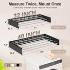 Wall Mounted Clothes Drying Rack Folding Indoor, Foldable Laundry Drying Rack Collapsible,Invisible, Space Saving, Retractable Towel Drying Rack, with Wall Template(5 Drying Rods, Black 32")