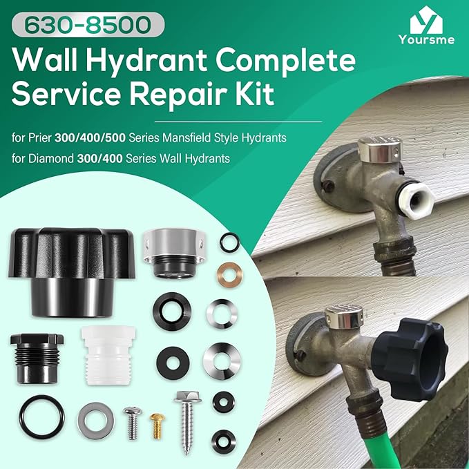 630-8500 Wall Hydrant Complete Service Repair Kit Replaces for Prier 300, 400 & 500 Series Mansfield Style Hydrants for Diamond 300 & 400 Series Wall Hydrants