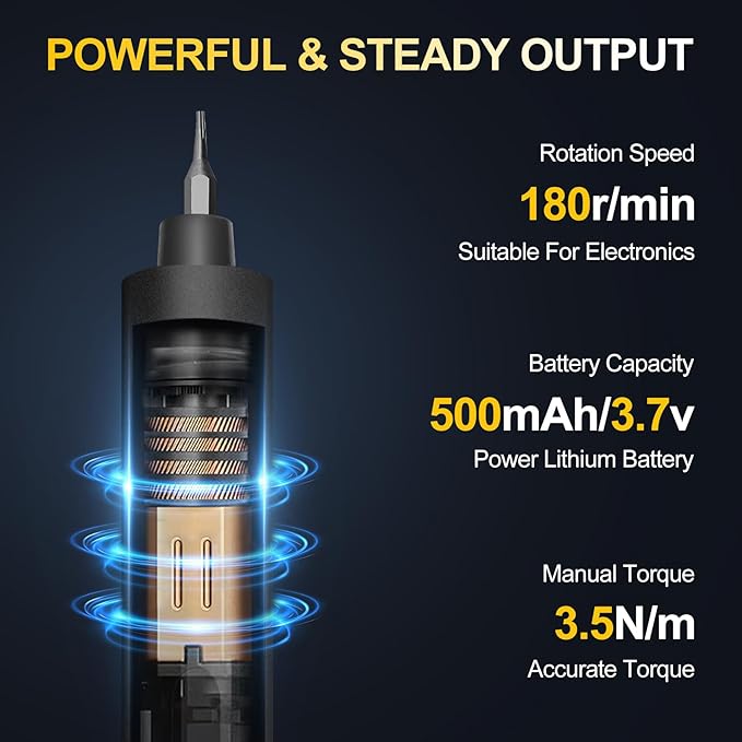 Electric Screwdriver Set,76 IN 1 Mini Electric Screwdriver Cordless Set with LED Display,5 Torque Settings Repair Tool Kit for Electronics Phone Camera Laptop Watch